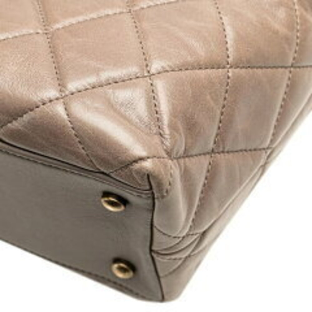 Chanel Gray Shoulder Matelasse Tan Leather Handbag Beige Coco Crossbody Greige - Picture 5 of 6